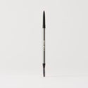 Master || A gel eyebrow pencil with a fine point tip and a spoolie brush at the other end, the packaging is predominantly silver in color.