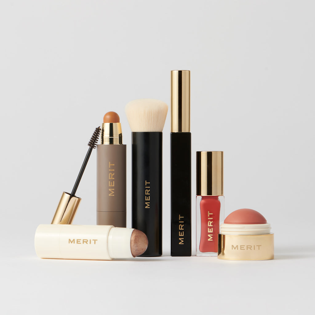 Master || The Five Minute Morning collection, including Brush No.1 , Brow 1980, The Minimalist, Clean Lash, Shade Slick, Flush Balm and Day Glow.
