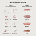 Tabby | |   Recommended Lip Duos, Step 1 apply your Signature lip liner Step 2 finish with Shade Slick Sheen