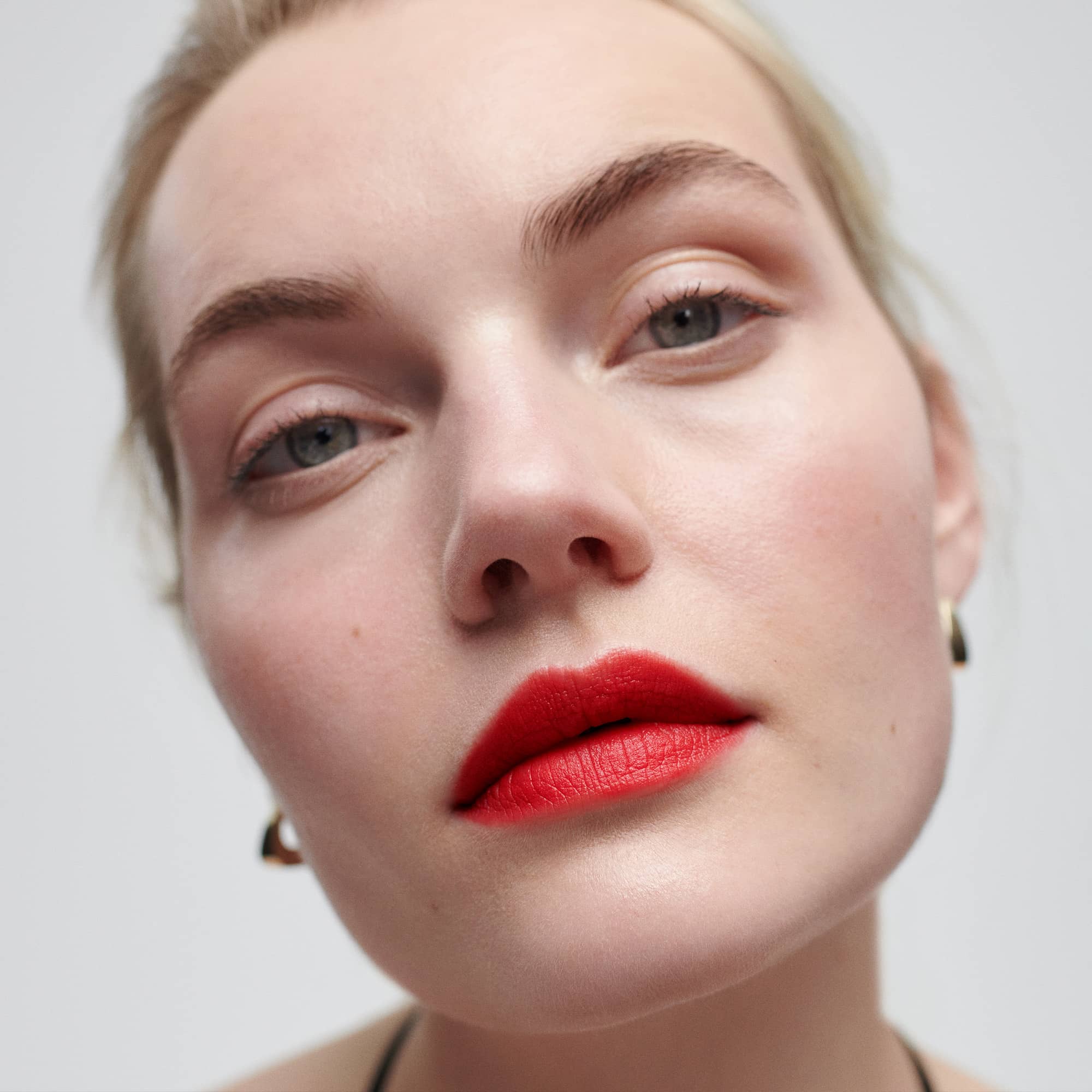 Vermillion | face::light | Marlen wears Signature Lip Matte in Vermillion
