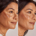 Master ||  Image of Siene Bronze Balm on Model before and after product is blended in.