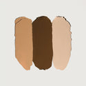 Master || Swatches of medium deep and fair shades of the minimalist on a white background