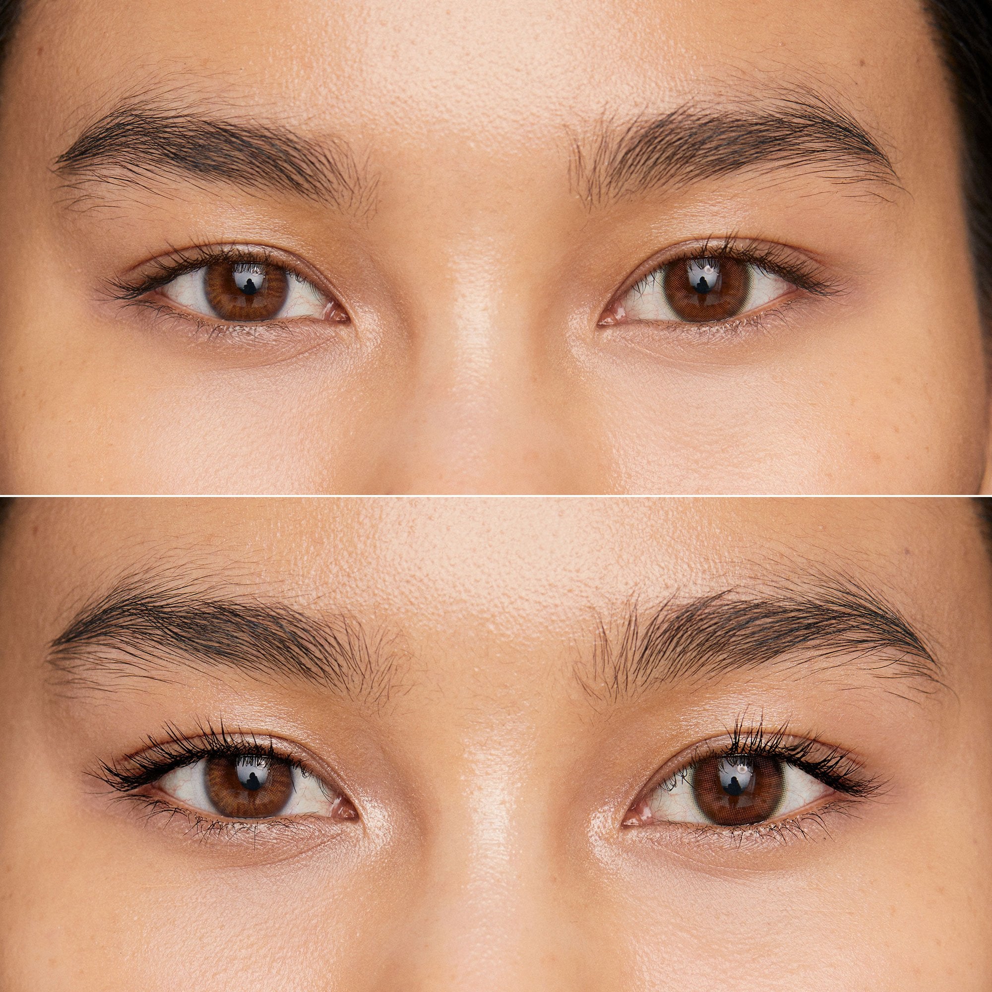 Master | | Before and After of Model with Clean Lash mascara on