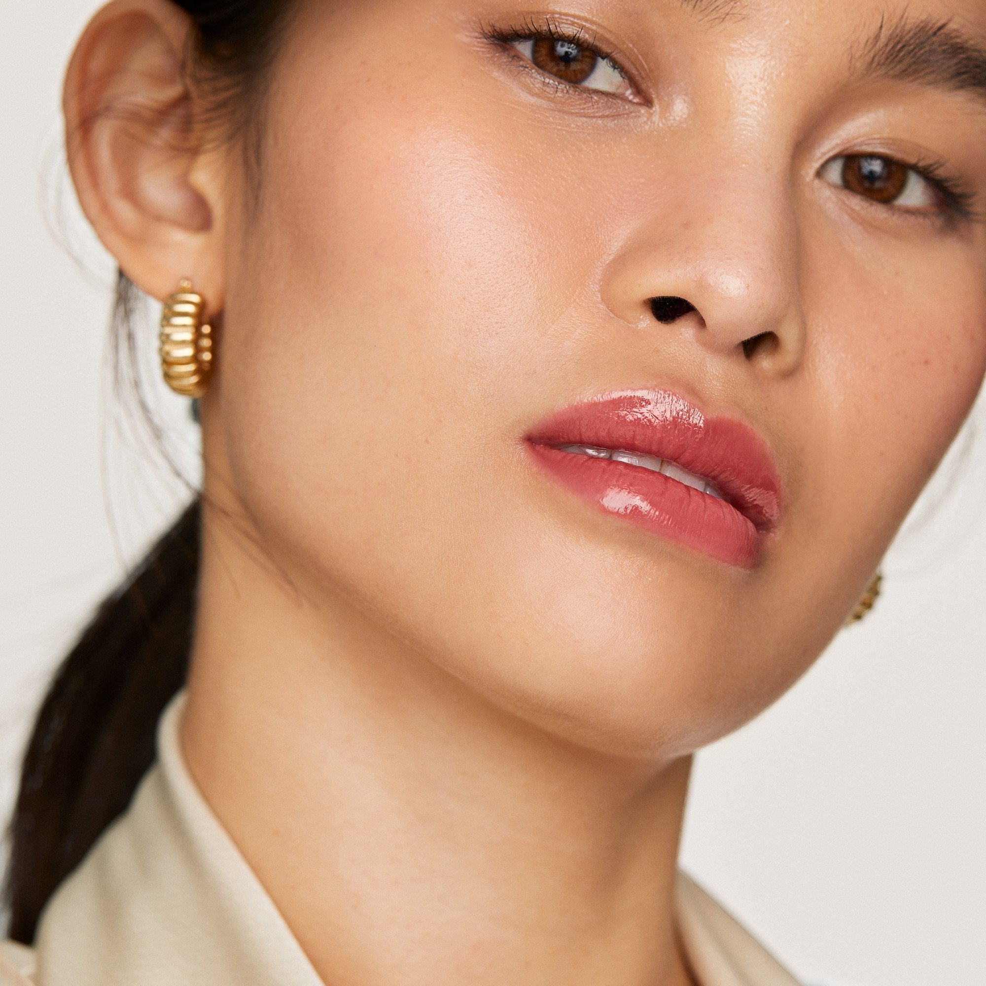 Pink Beet | face::medium | Chi wears Shade Slick in Pink Beet